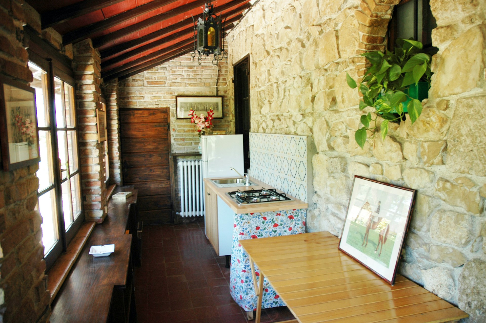 Rustic kitchen of Italian villa
