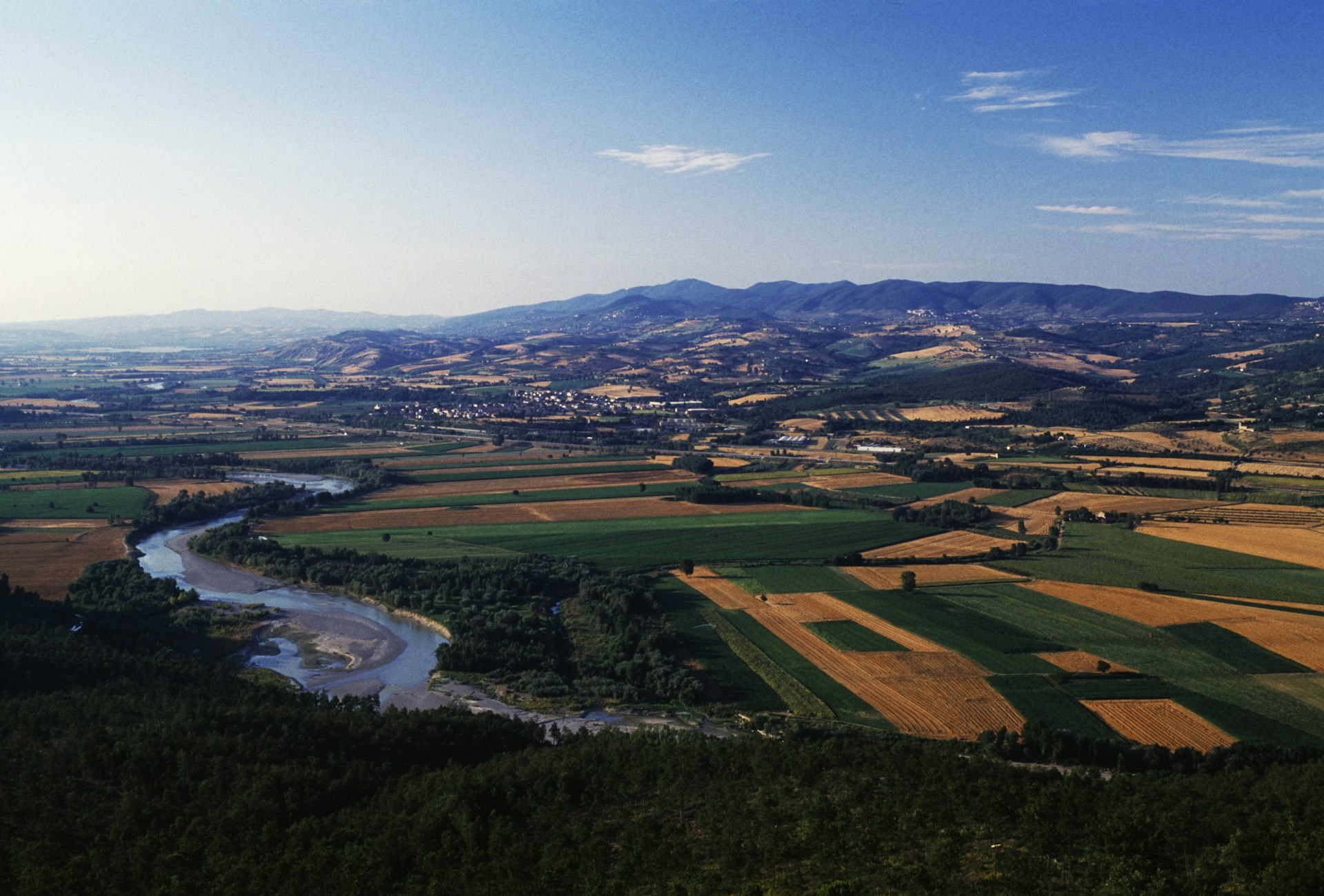A picture of the agricultural landscape seen from Bassano in Teverina