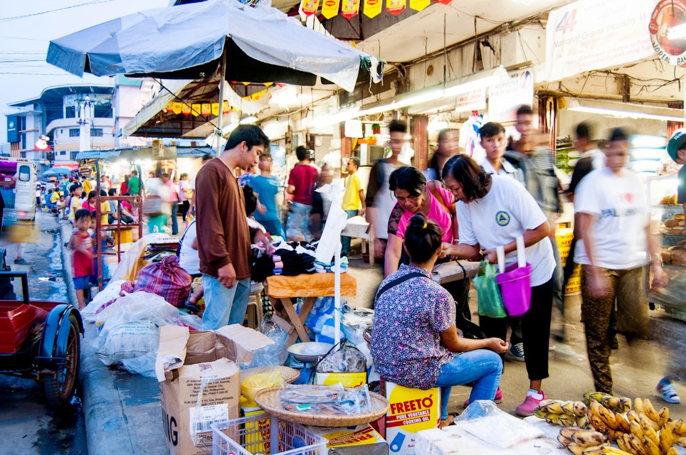 Malvar Road street scene at public market, Puerto Princesa, Palawan, Philippines