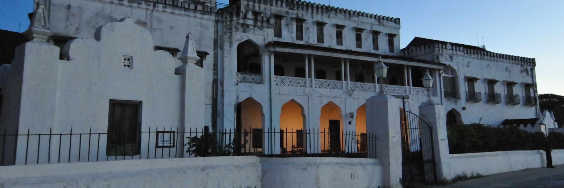 The Sultan's Palace (Palace Museum) is one of the main historical buildings of Stone Town, Zanzibar as seen at sunset.