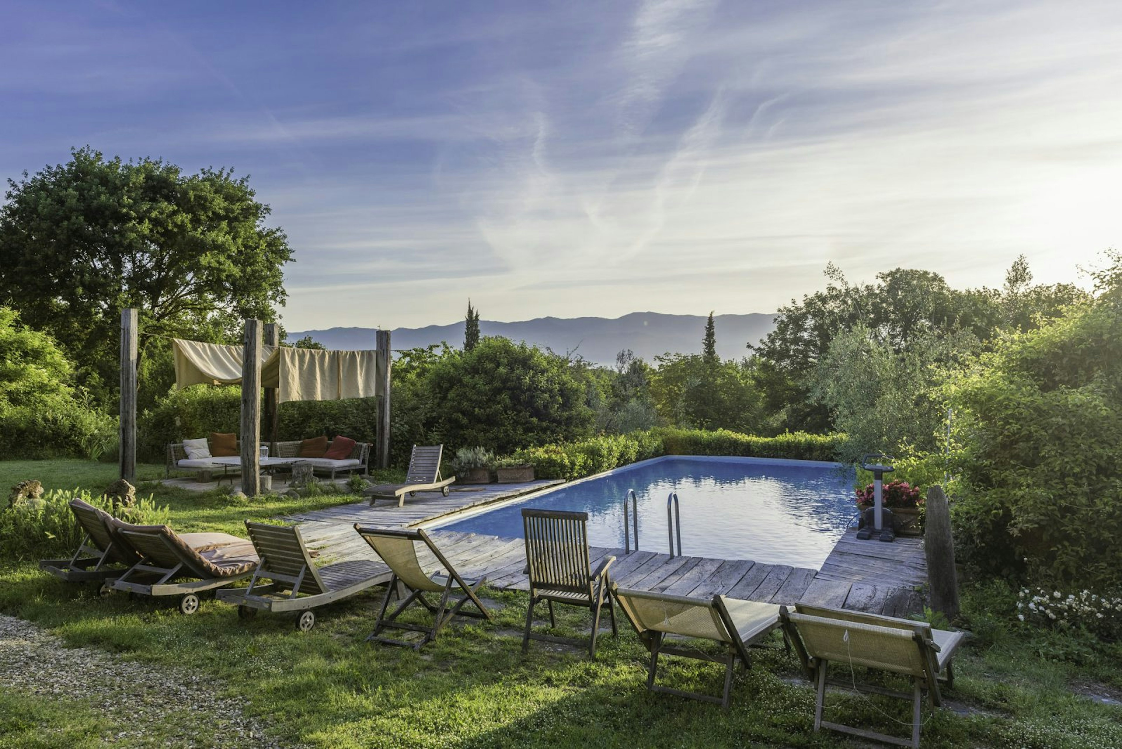 A picture of the villa's pool