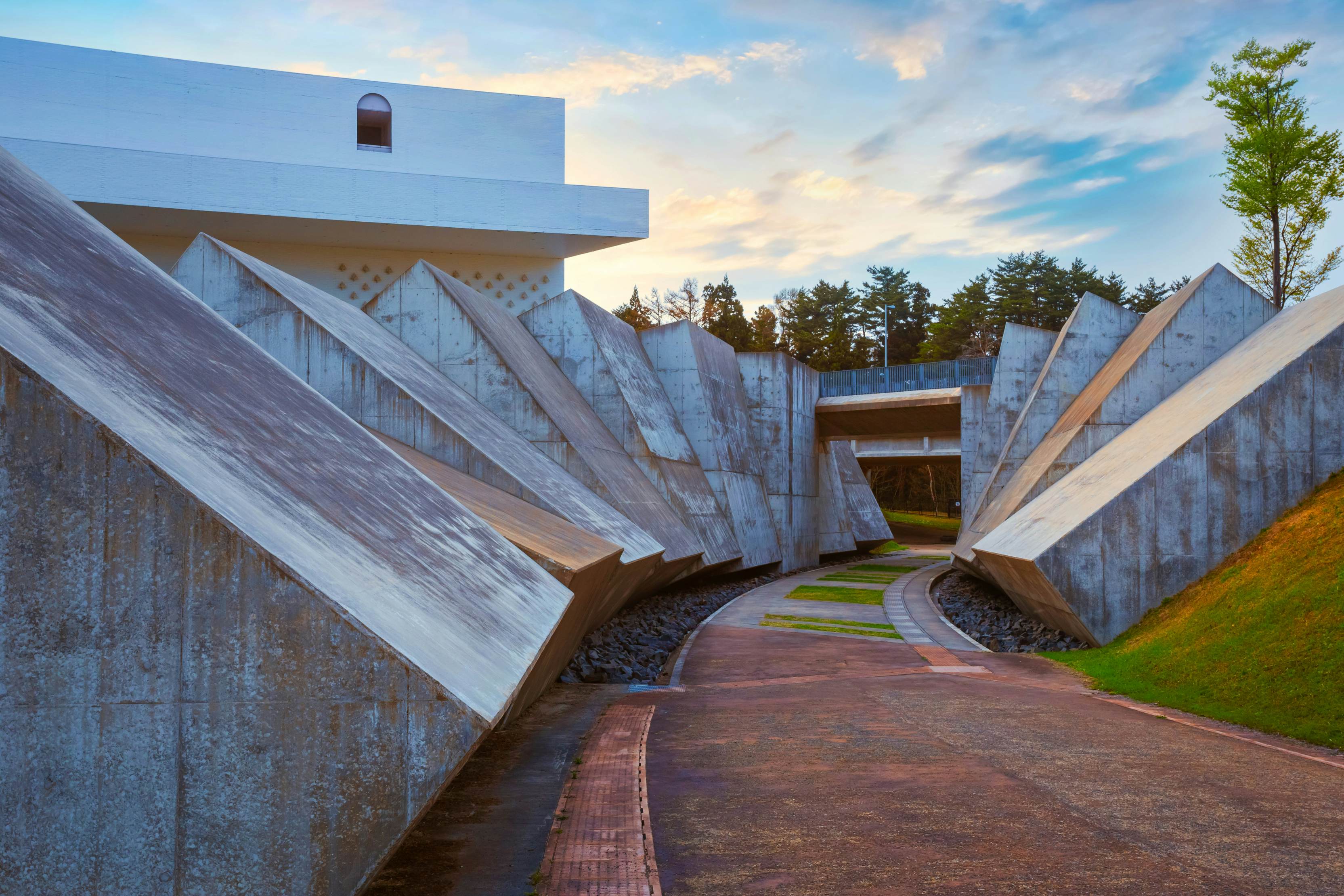 Aomori, Japan - April 22 2018: The Aomori Museum of Art houses both temporary and permanent exhibits The museum's permanent collection includes three impossibly large paintings by Marc Chagall