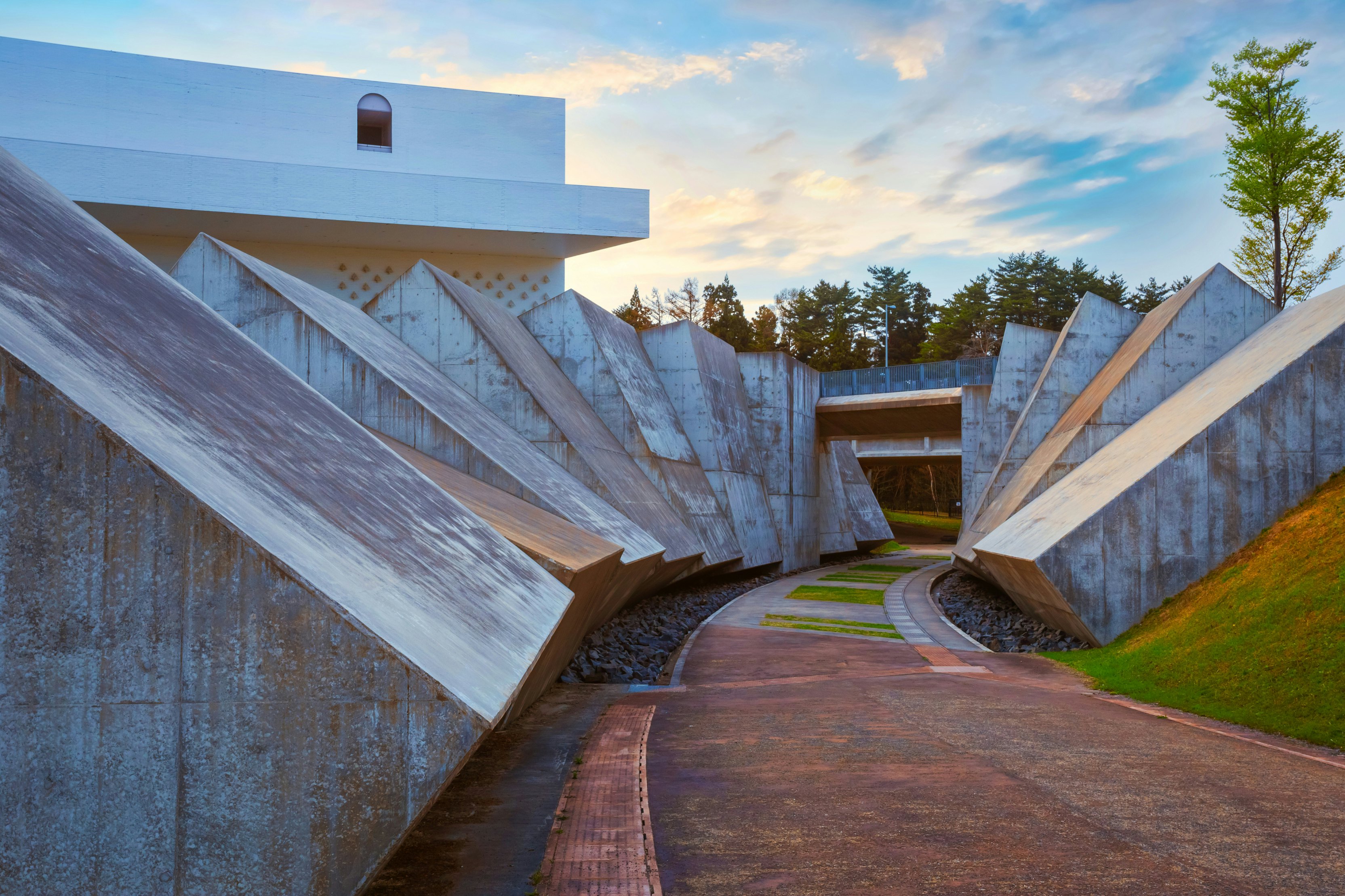 Aomori, Japan - April 22 2018: The Aomori Museum of Art houses both temporary and permanent exhibits The museum's permanent collection includes three impossibly large paintings by Marc Chagall