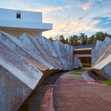 Aomori, Japan - April 22 2018: The Aomori Museum of Art houses both temporary and permanent exhibits The museum's permanent collection includes three impossibly large paintings by Marc Chagall