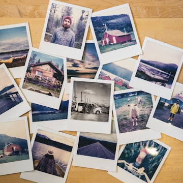 Collection of travel instant photos