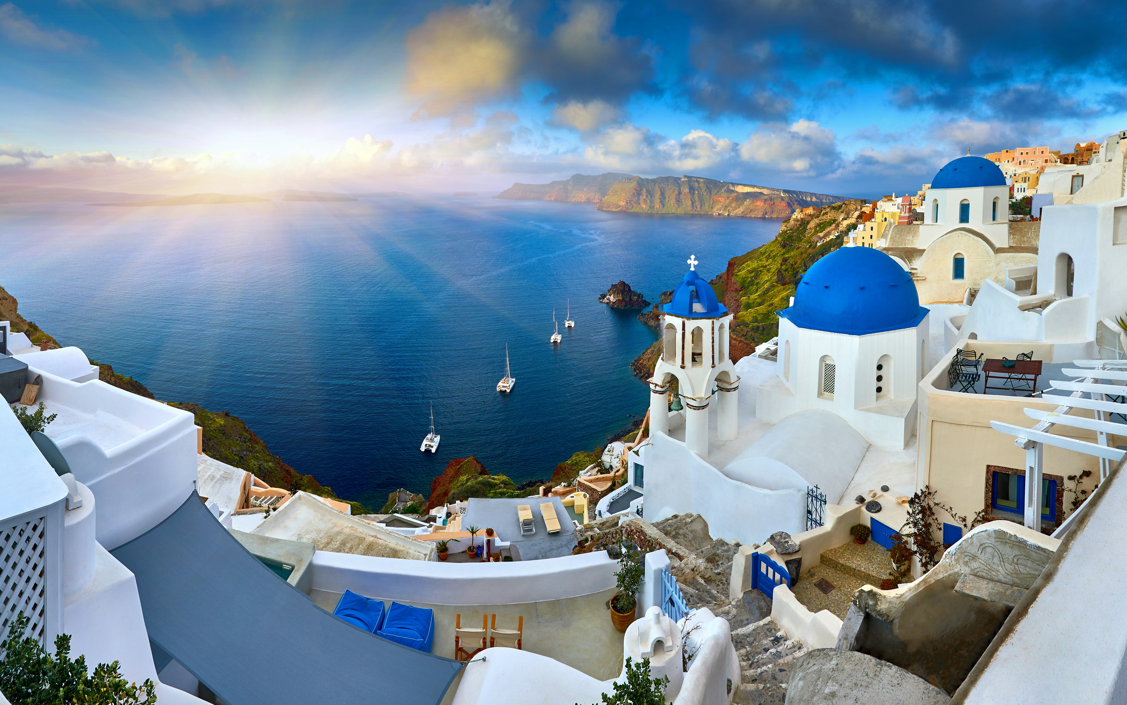 Fira town on Santorini island, Greece