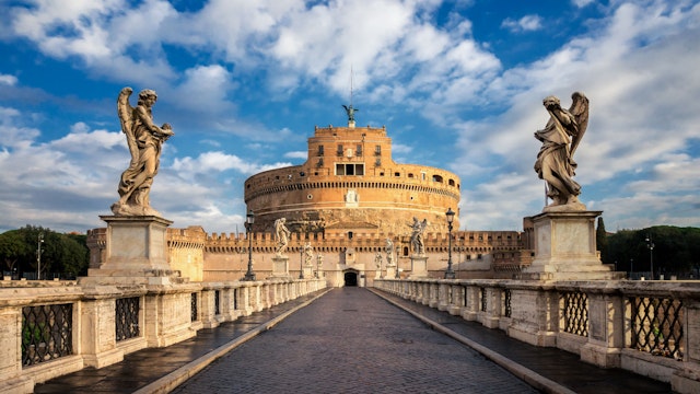 Castel Sant Angelo or Mausoleum of Hadrian in Rome.