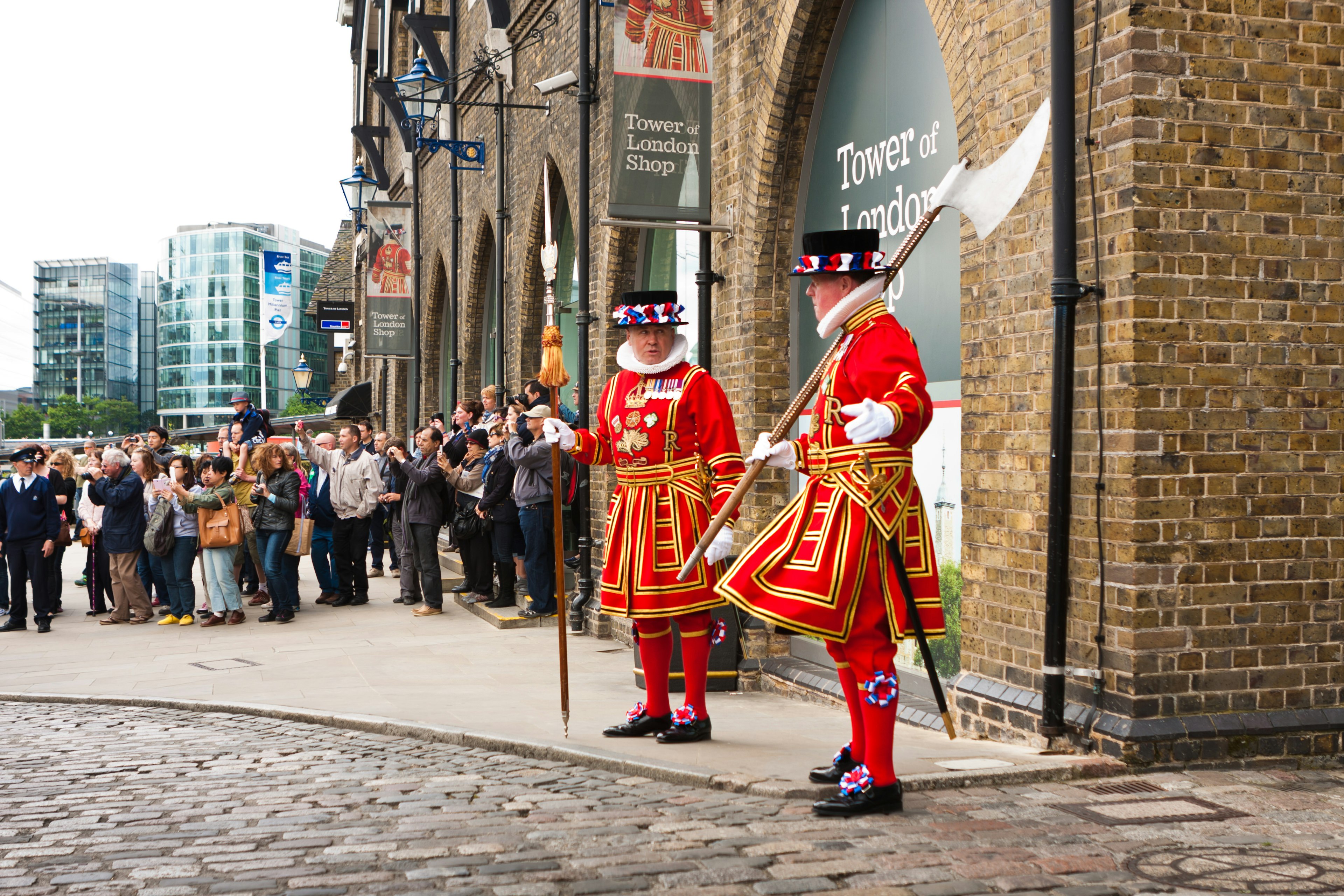 May 23, 2014: Yeomen Warders in uniform outside the Tower of London.