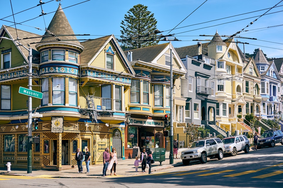APRIL 24, 2018: Victorian-style homes in the Haight-Ashbury neighborhood of San Francisco.