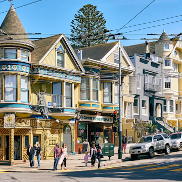 APRIL 24, 2018: Victorian-style homes in the Haight-Ashbury neighborhood of San Francisco.