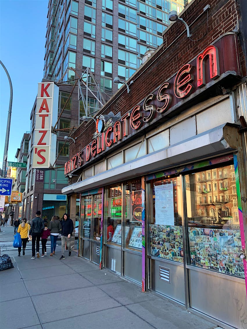 shutterstockRF_1363465214.jpg Exterior shot of Katz's Delicatessen