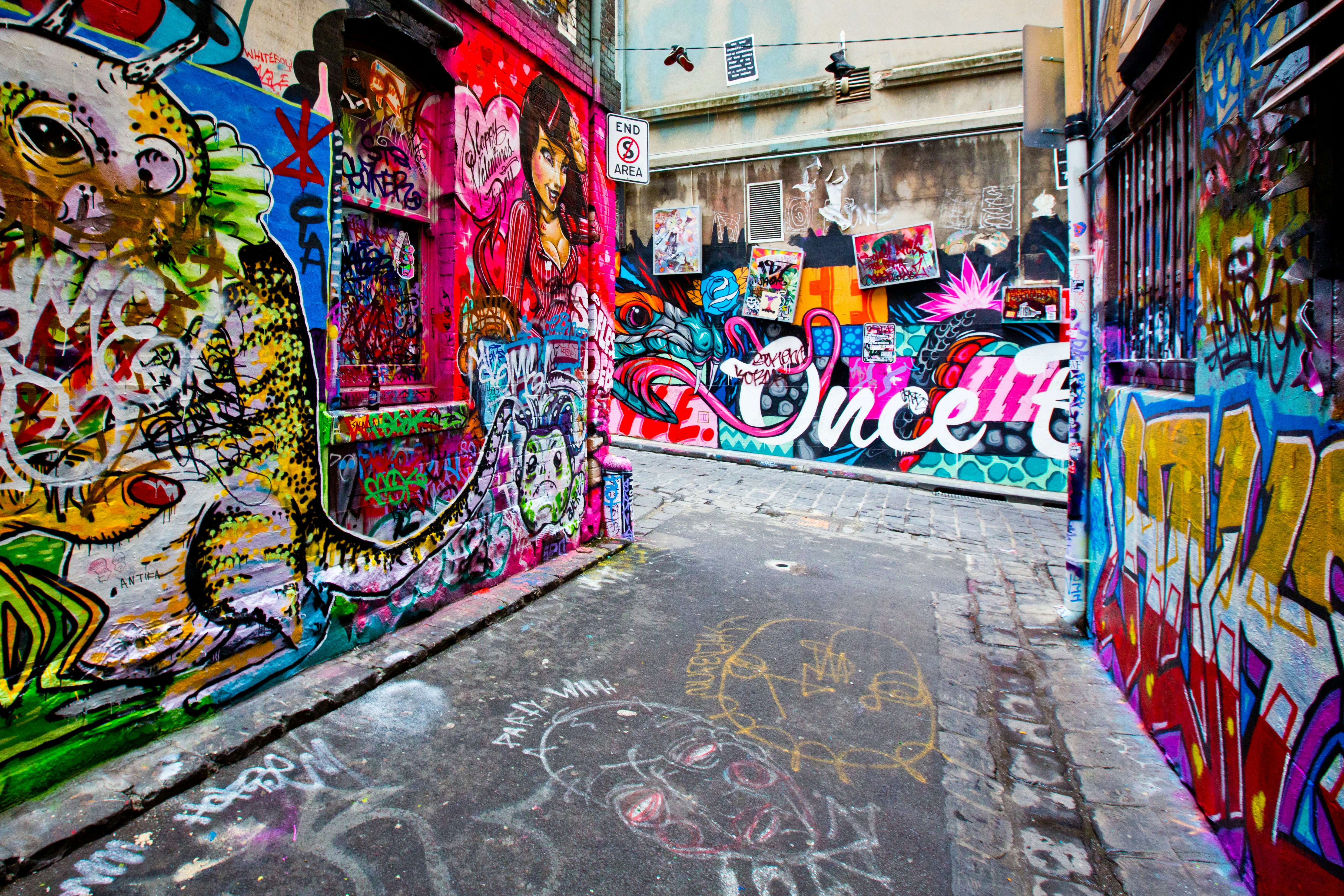 Street art or grafitti in a CBD laneway, MELBOURNE