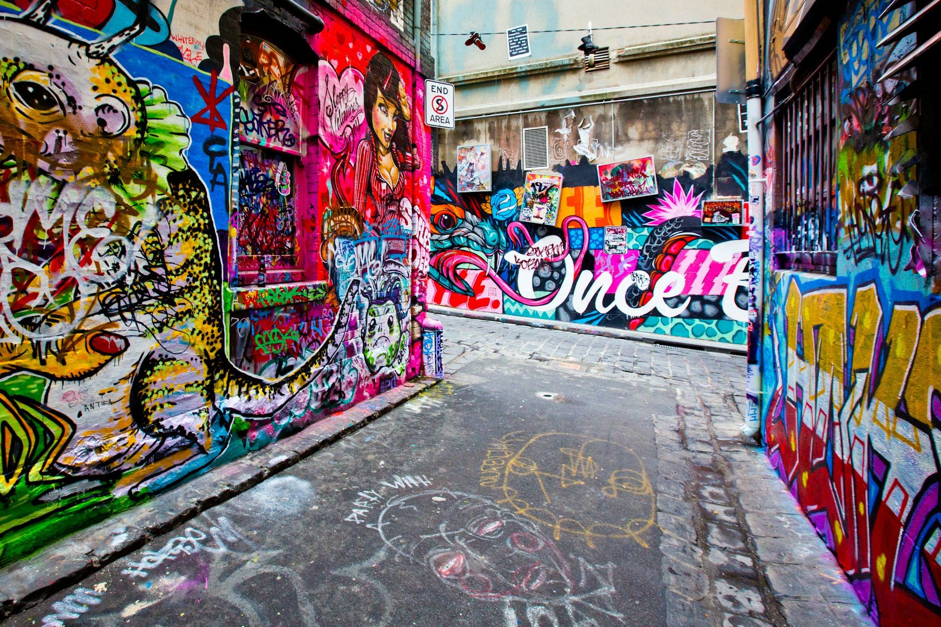 Street art or grafitti in a CBD laneway, MELBOURNE 