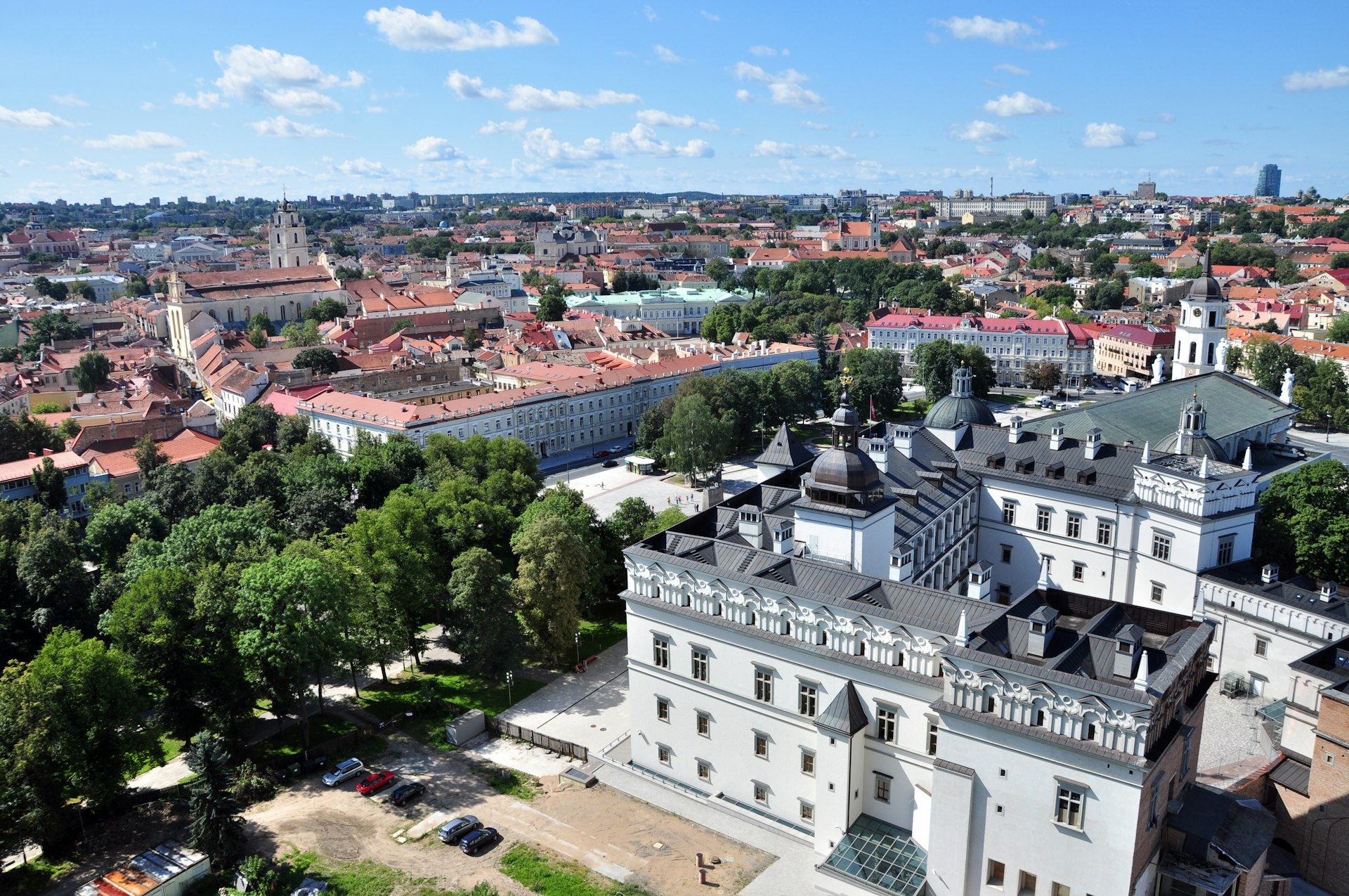 Palace of the Grand Dukes, cathedral and belfry in Vilnius Lithuania