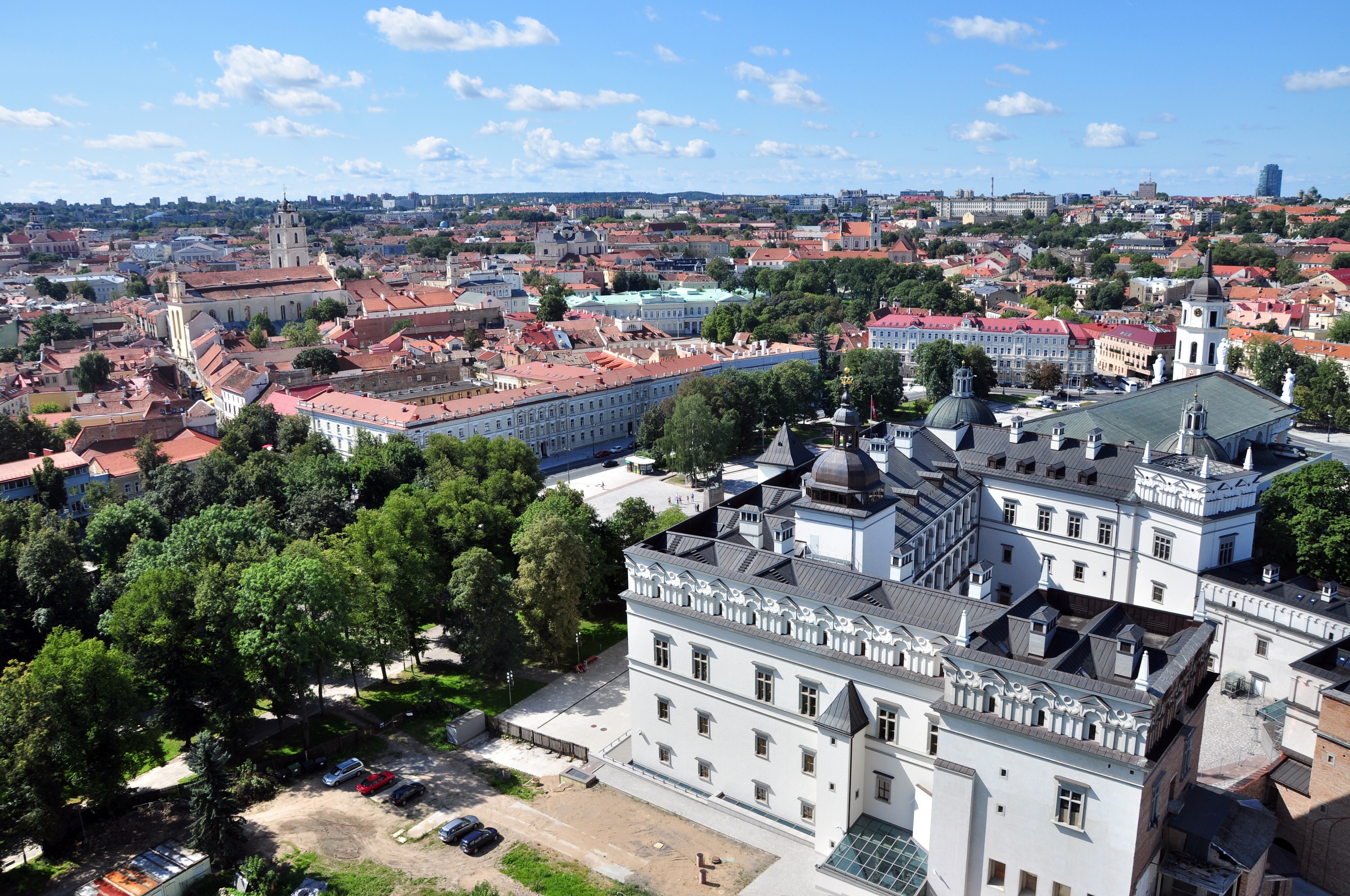 Palace of the Grand Dukes, cathedral and belfry in Vilnius Lithuania