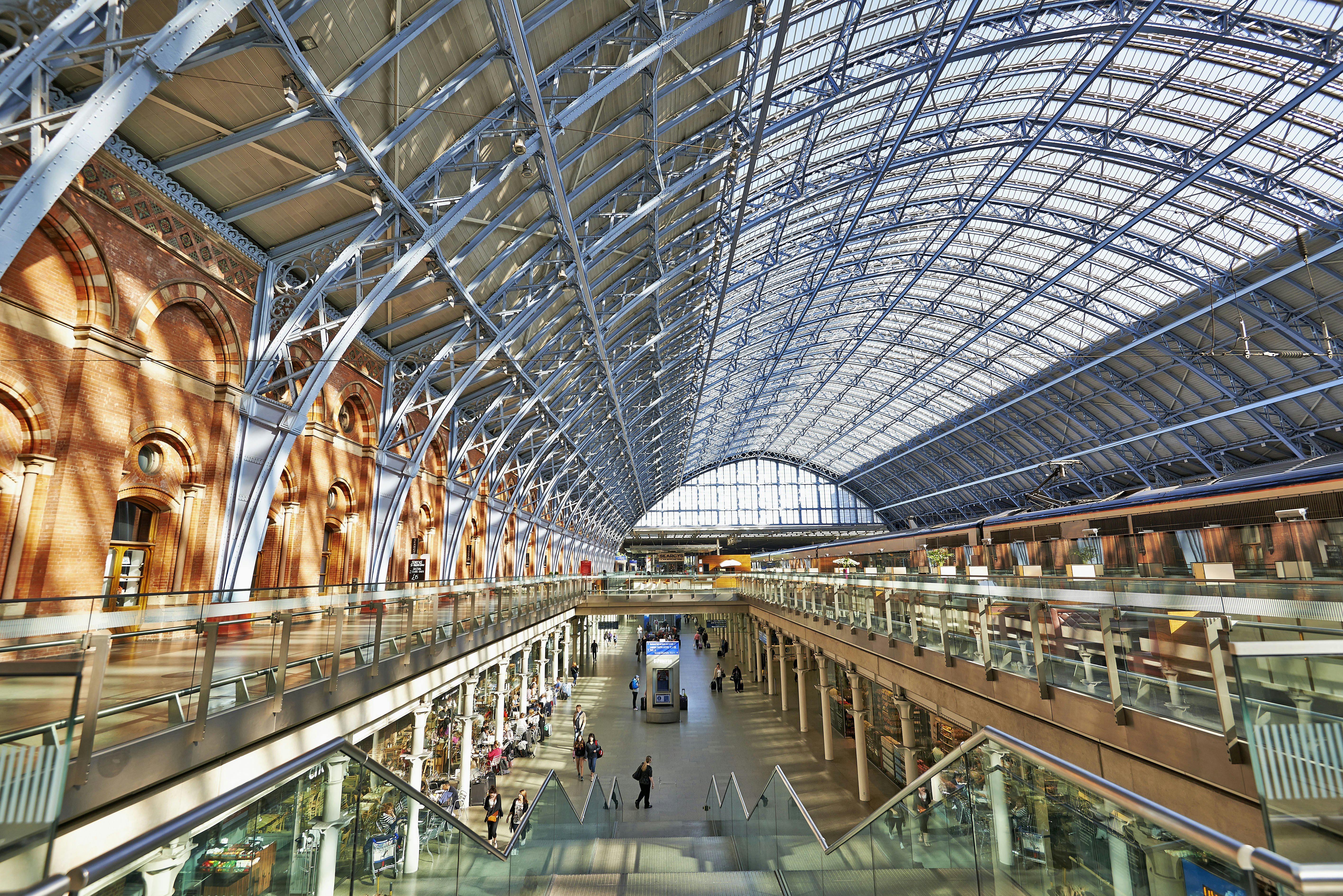 Inside St Pancras International train station in Kings Cross