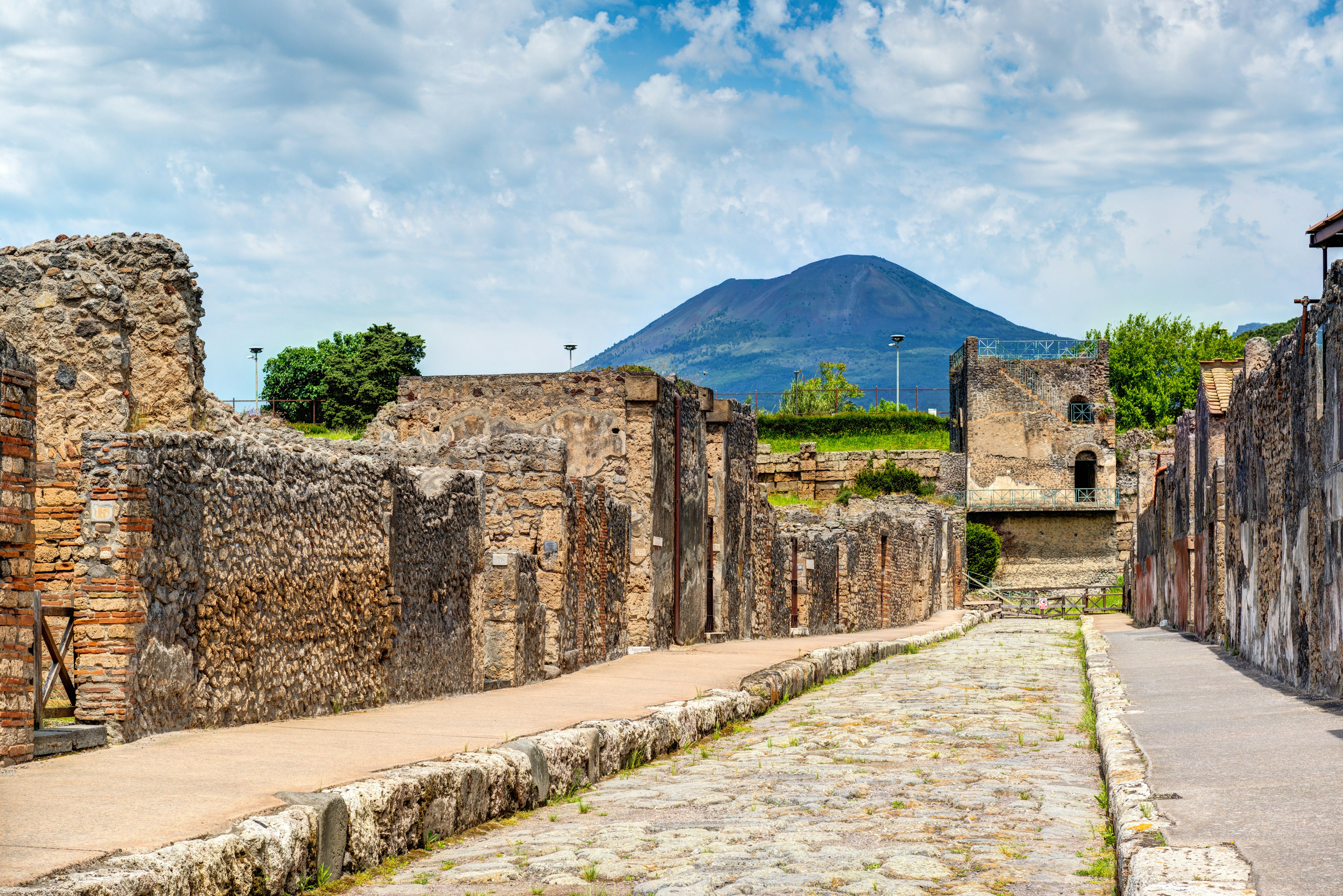 A street in the archaeological park of Pompeii