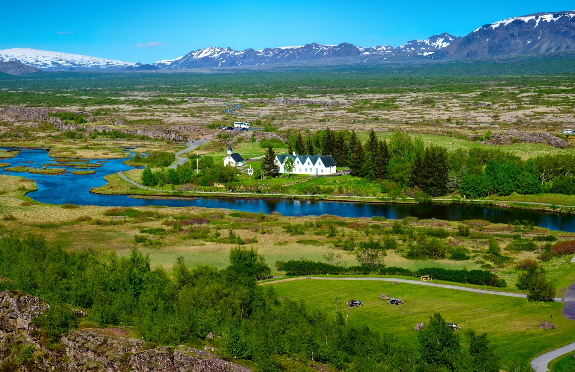 Landscape in the Thingvellir National Park in Iceland