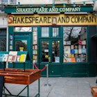 PARIS - FEBRUARY 24,2016:The famous Shakespeare and Company bookstore on March 2, 2014 in Paris, France. It was featured in the Linklater film Before Sunset and in the Woody Allen's Midnight in Paris.