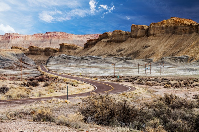 Expect scenic views aplenty on Byway 12, cutting through the valley of the Escalante River. Shutterstock