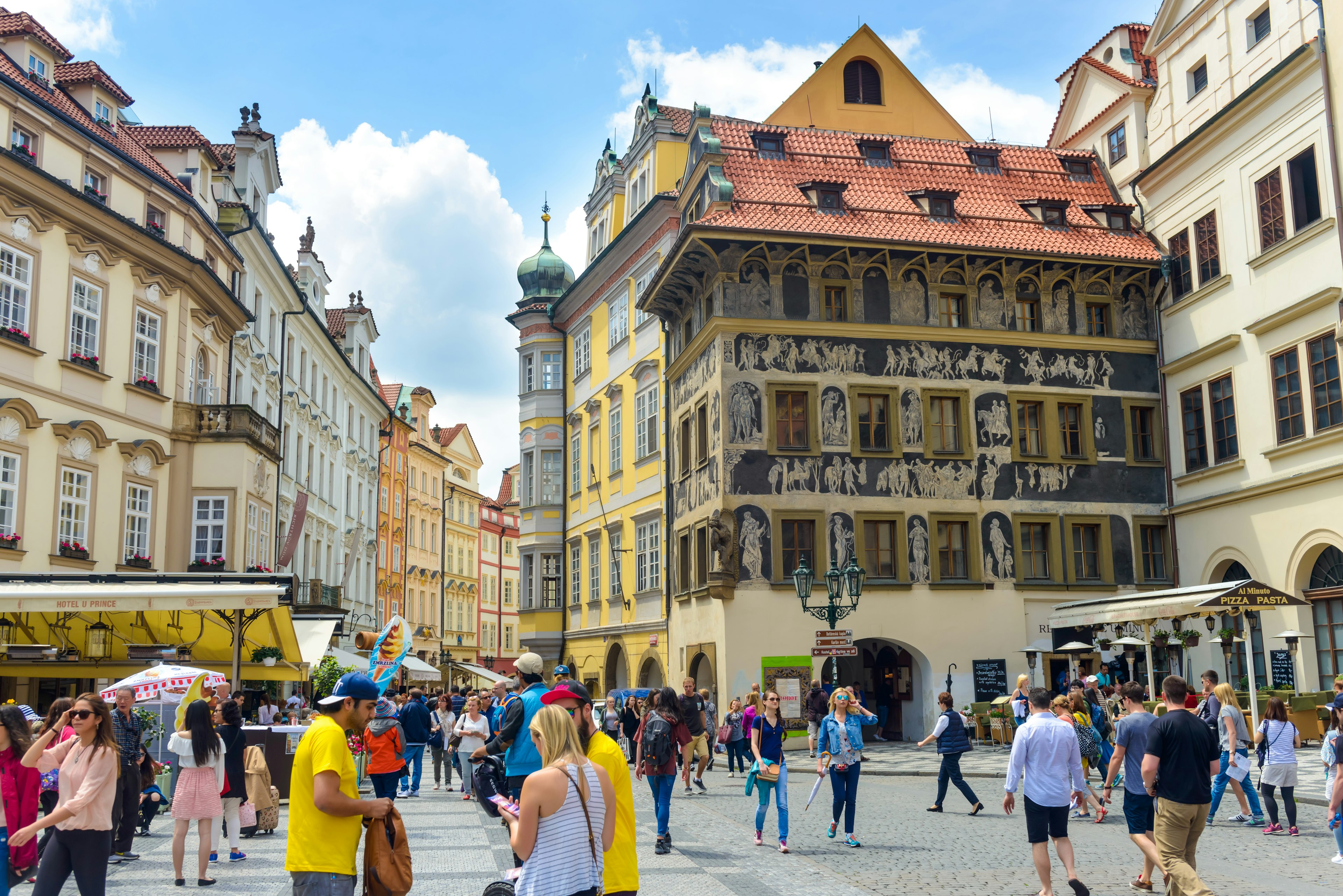 Tourists in Old Town Square, Prague, Czech Republic