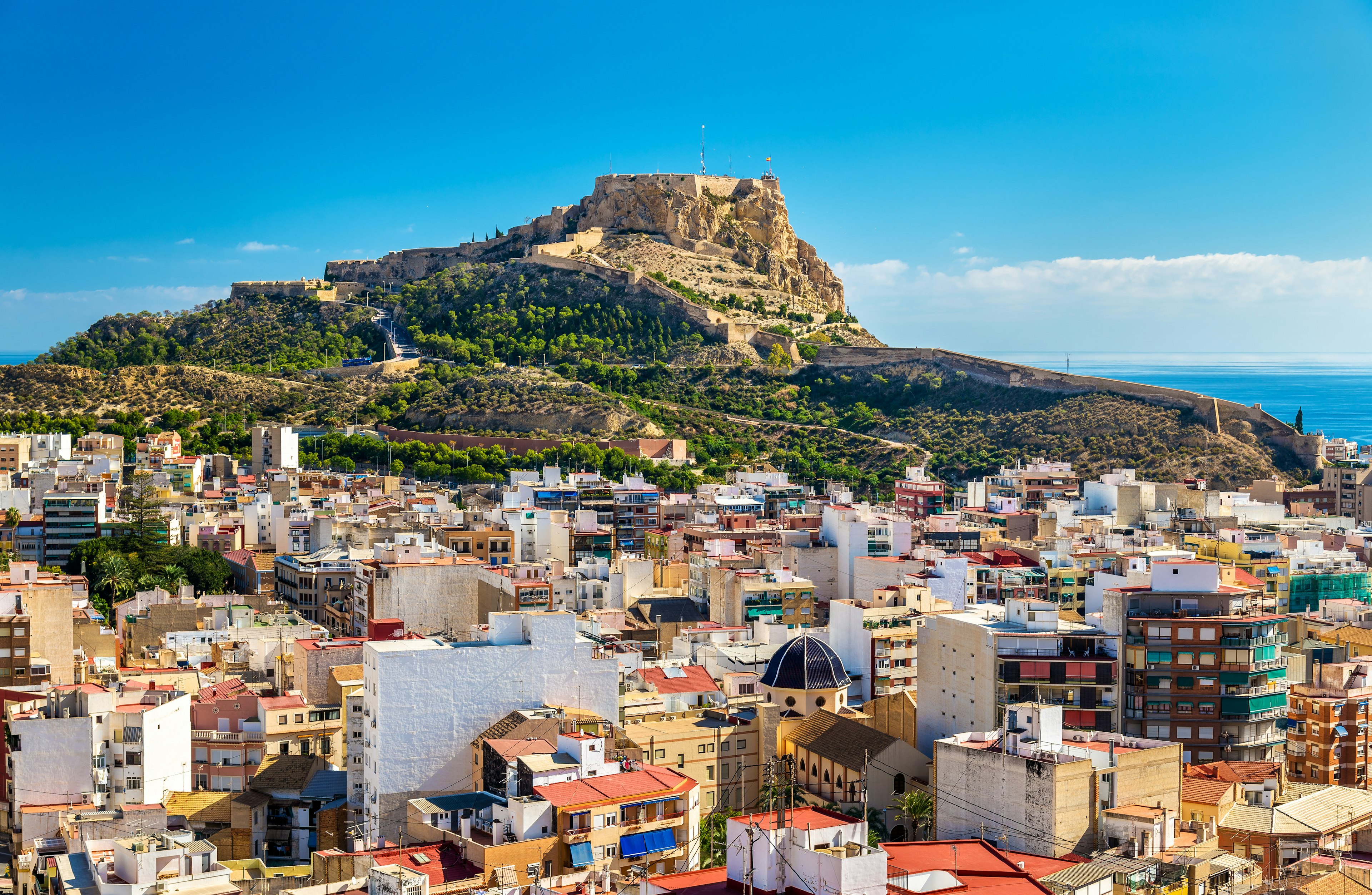 View of Santa Barbara Castle on Mount Benacantil above Alicante