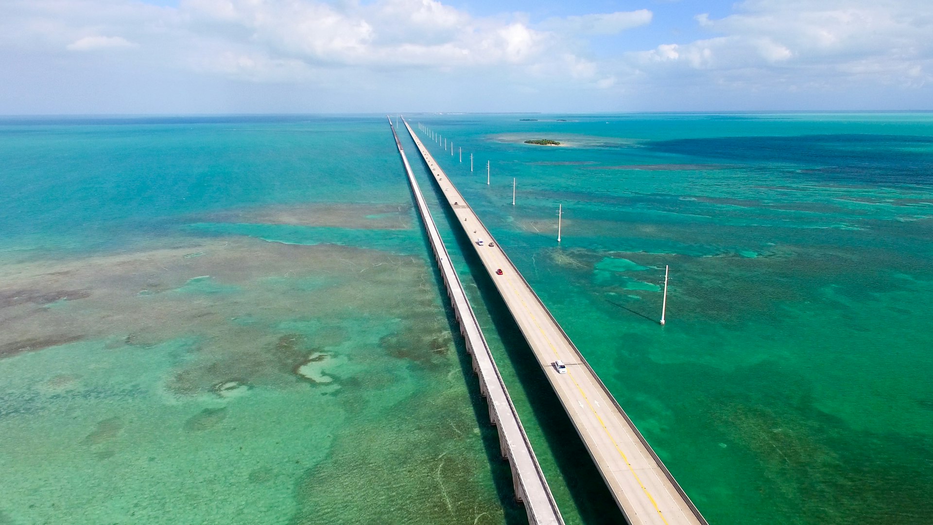 Aerial view of Florida Keys interstate