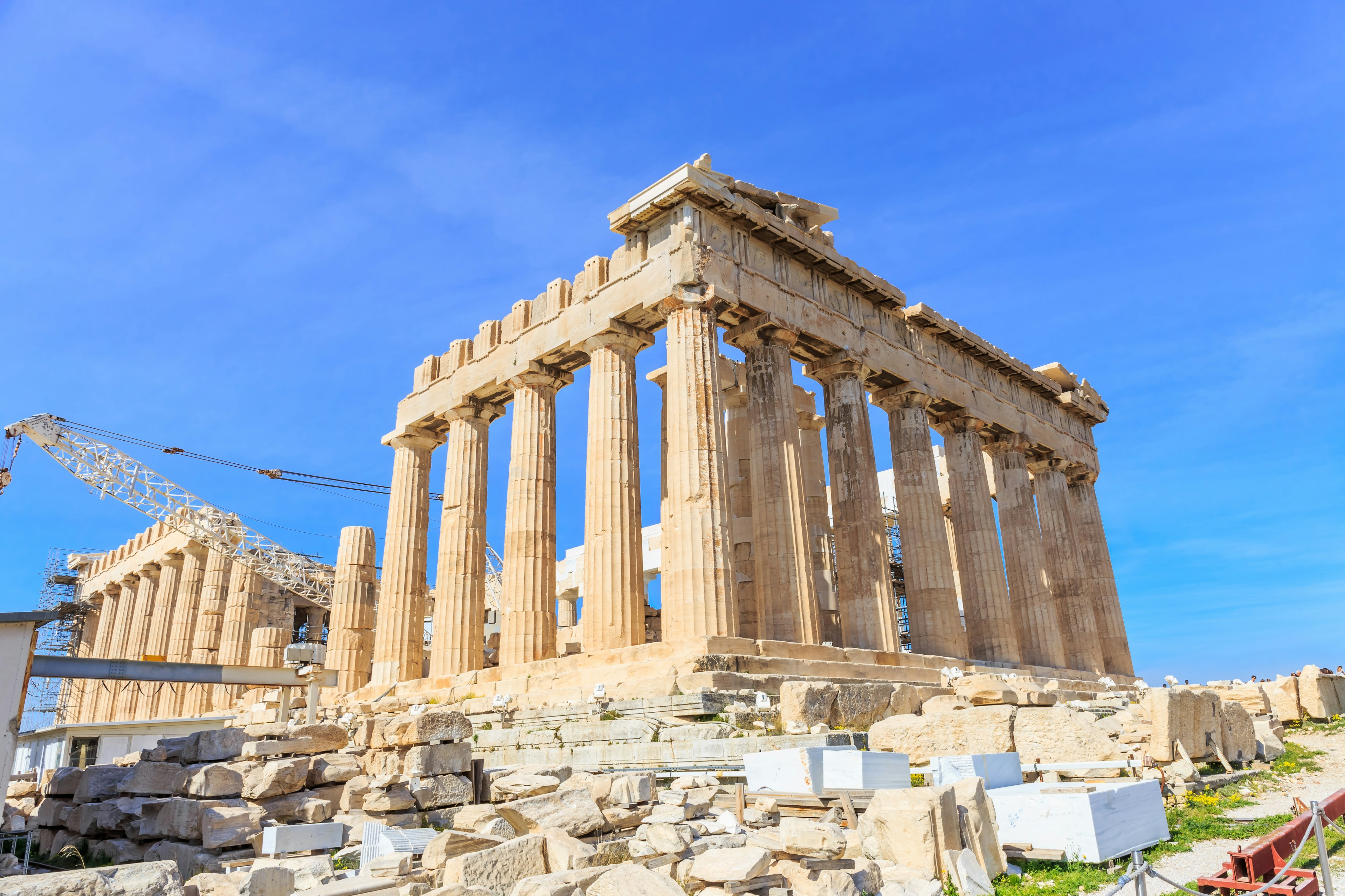 Ruins of ancient temple on Acropolis hill