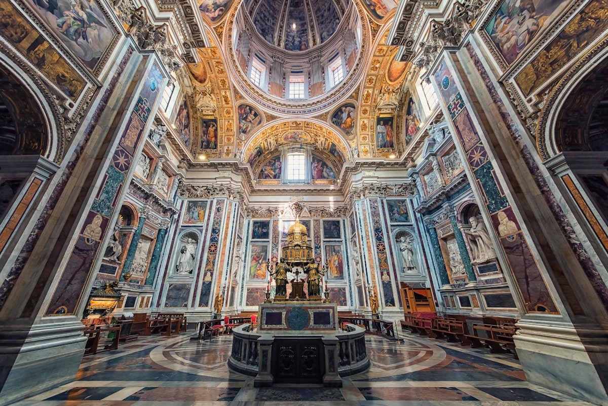 September 2017: Interior of the Basilica Papale di Santa Maria Maggiore.