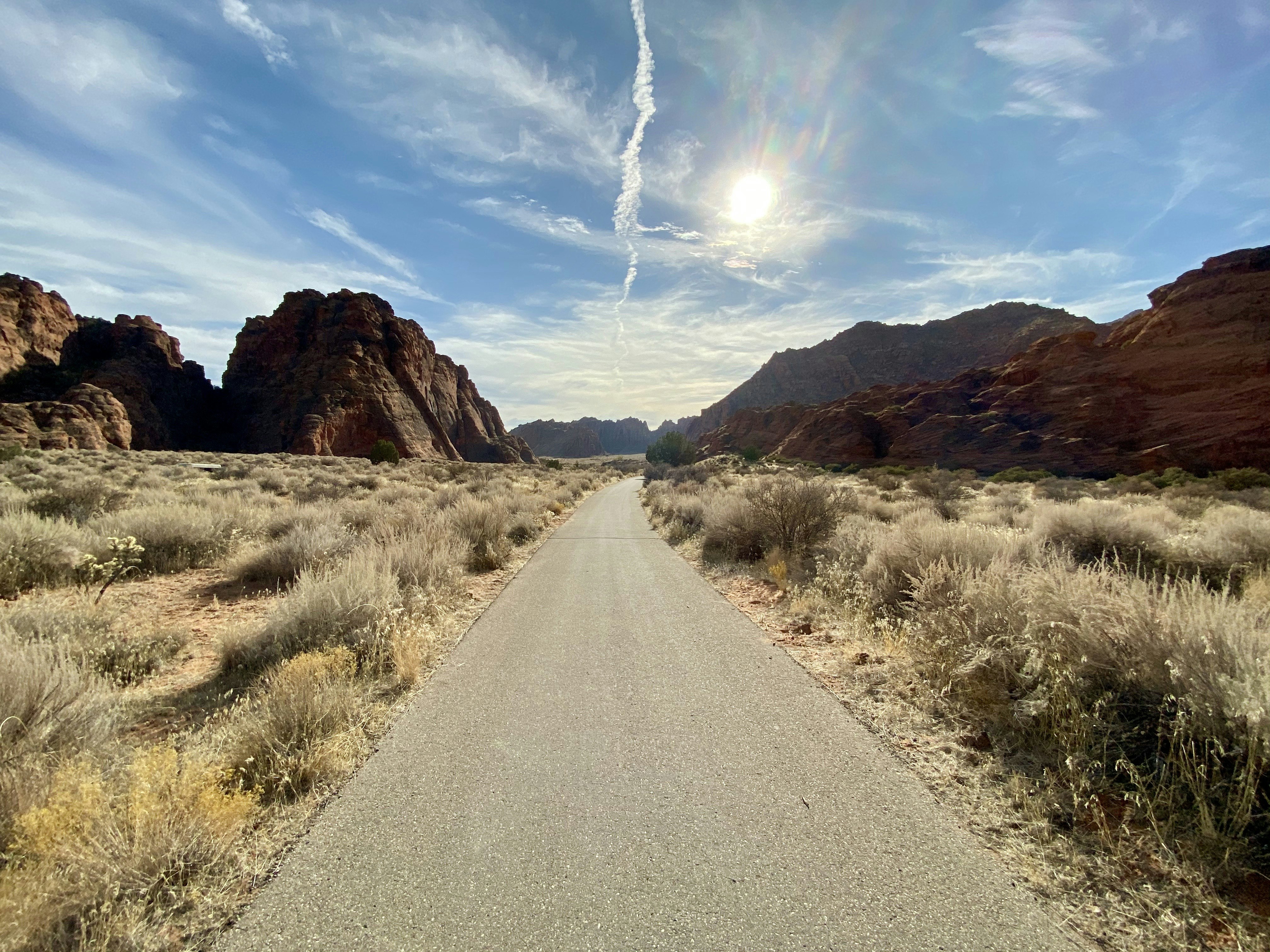 A road in Snow Canyon State Park in Utah