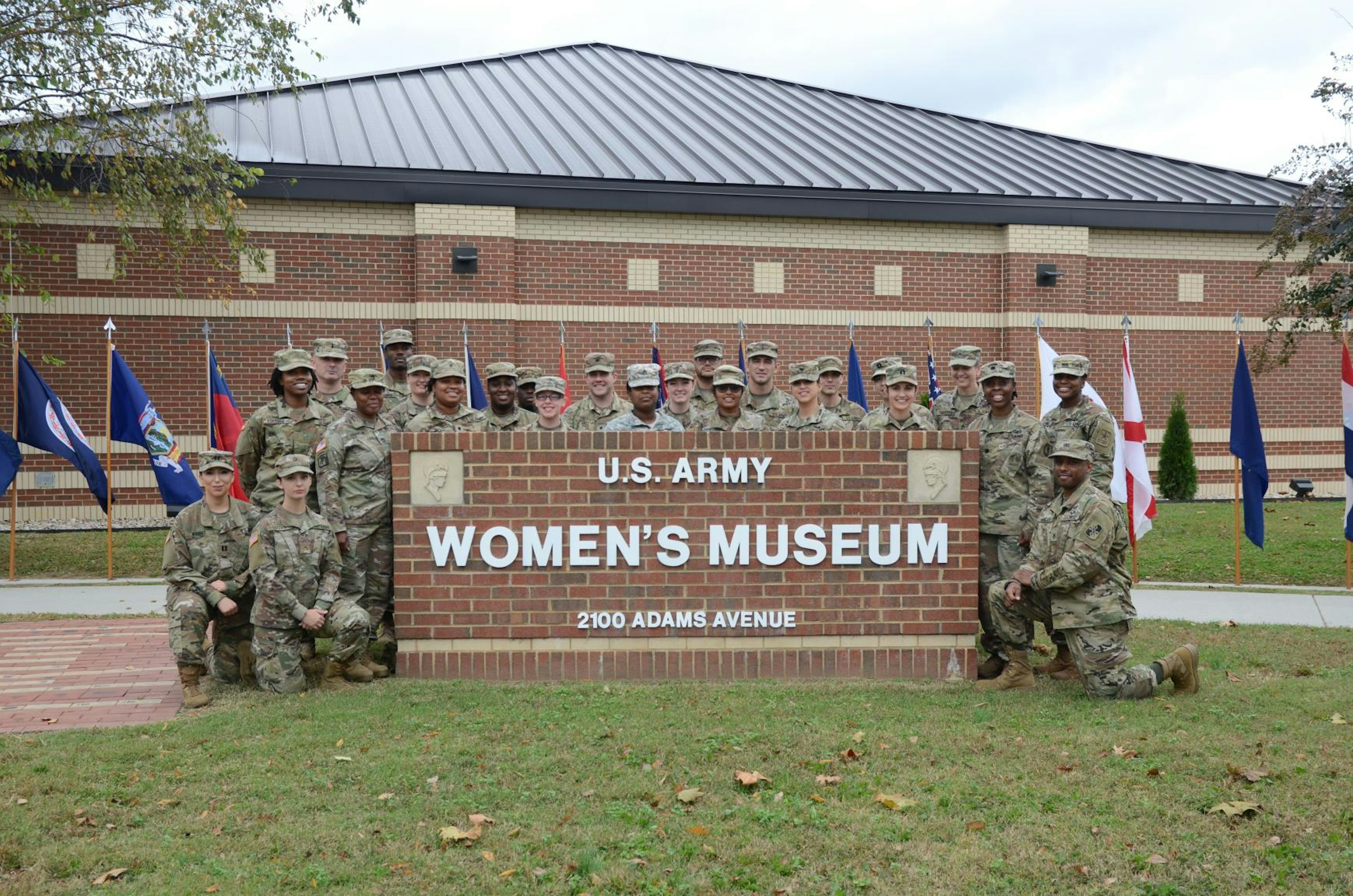 A group of Maryland Army National Guard soldiers attended the reopening of the Army Women?s Museum, Fort Lee, Virginia, Nov. 2, 2018. The museum has approximately 50,000 visitors each year and the reopening ceremony marked one year of renovations that dou