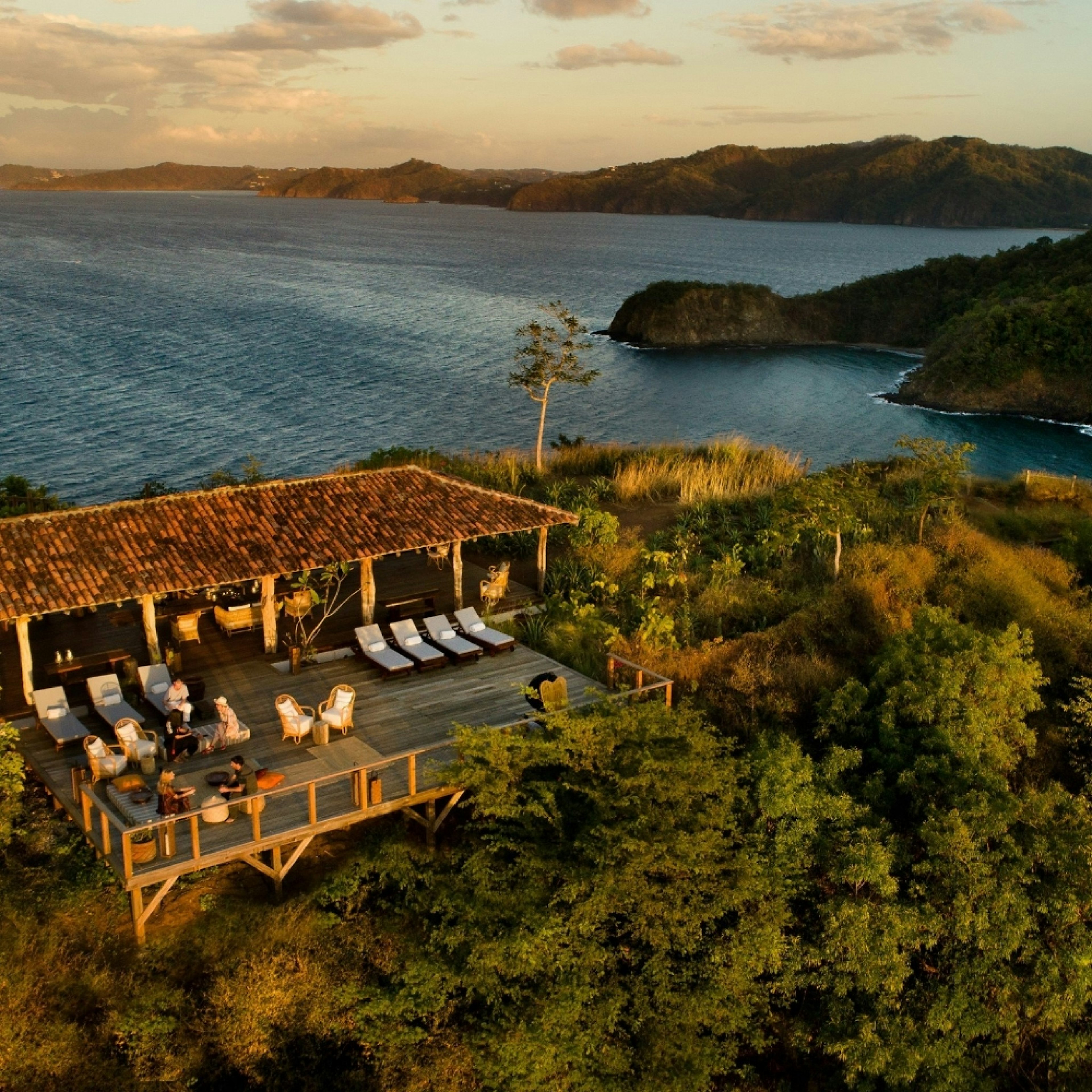 Hilltop restaurant overlooking the bay