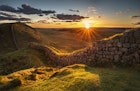 Sunset over Rapishaw Gap on Hadrian's Wall, Northumberland, England.