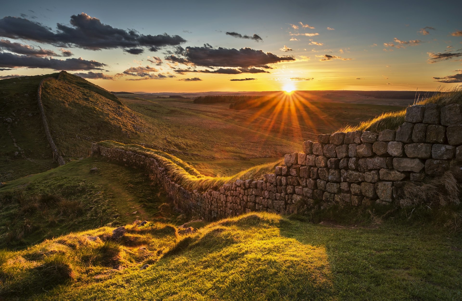 Sunset over Rapishaw Gap on Hadrian's Wall