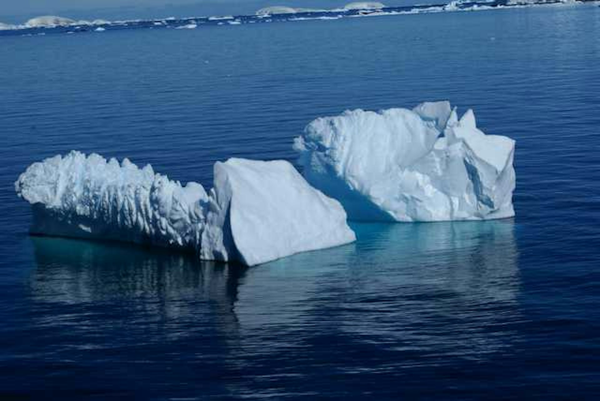 Icebergs floating in Antartica