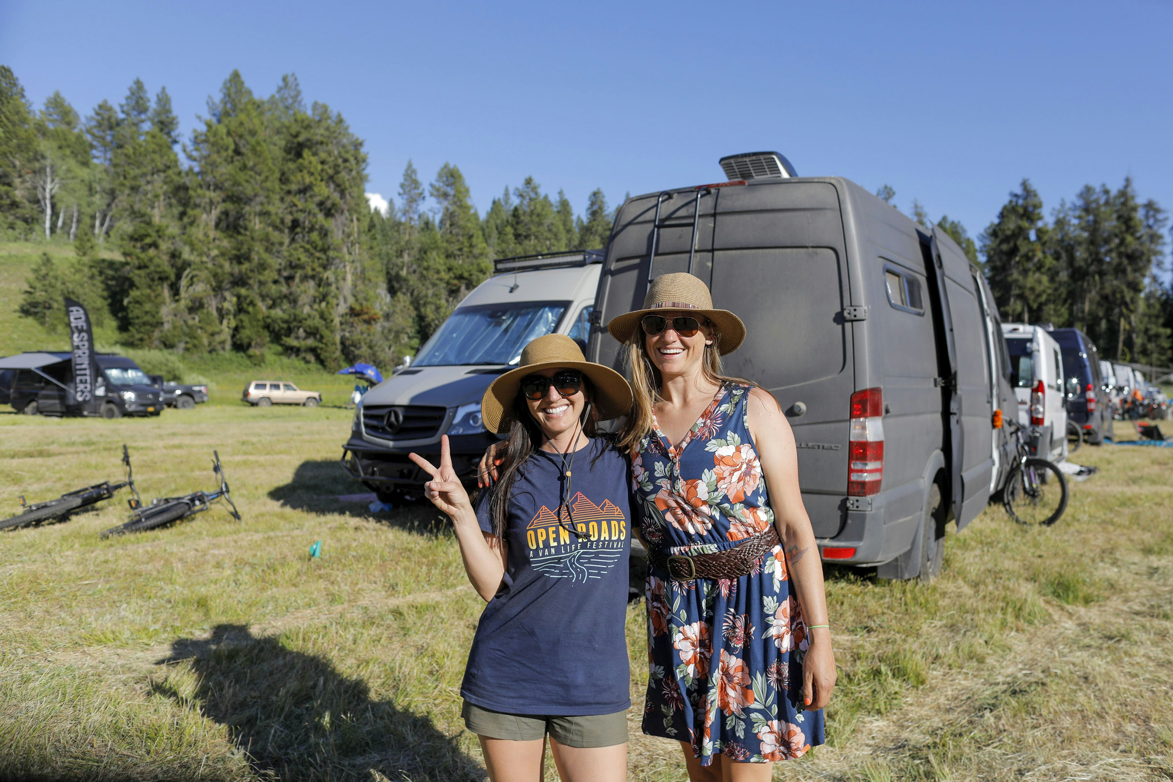 Linda and Kristen with their customized van