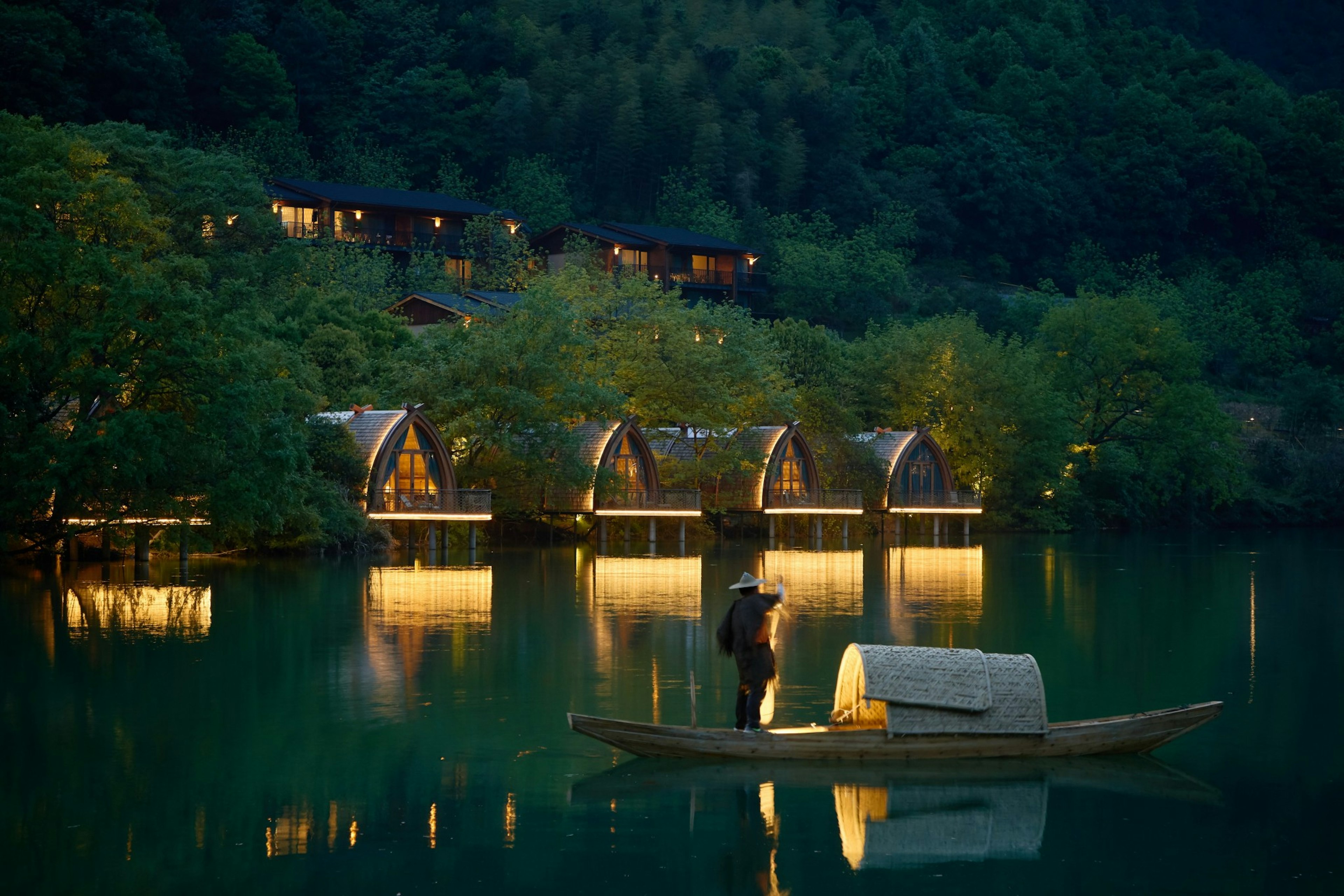 Boat Rooms on the Fuchun River in China