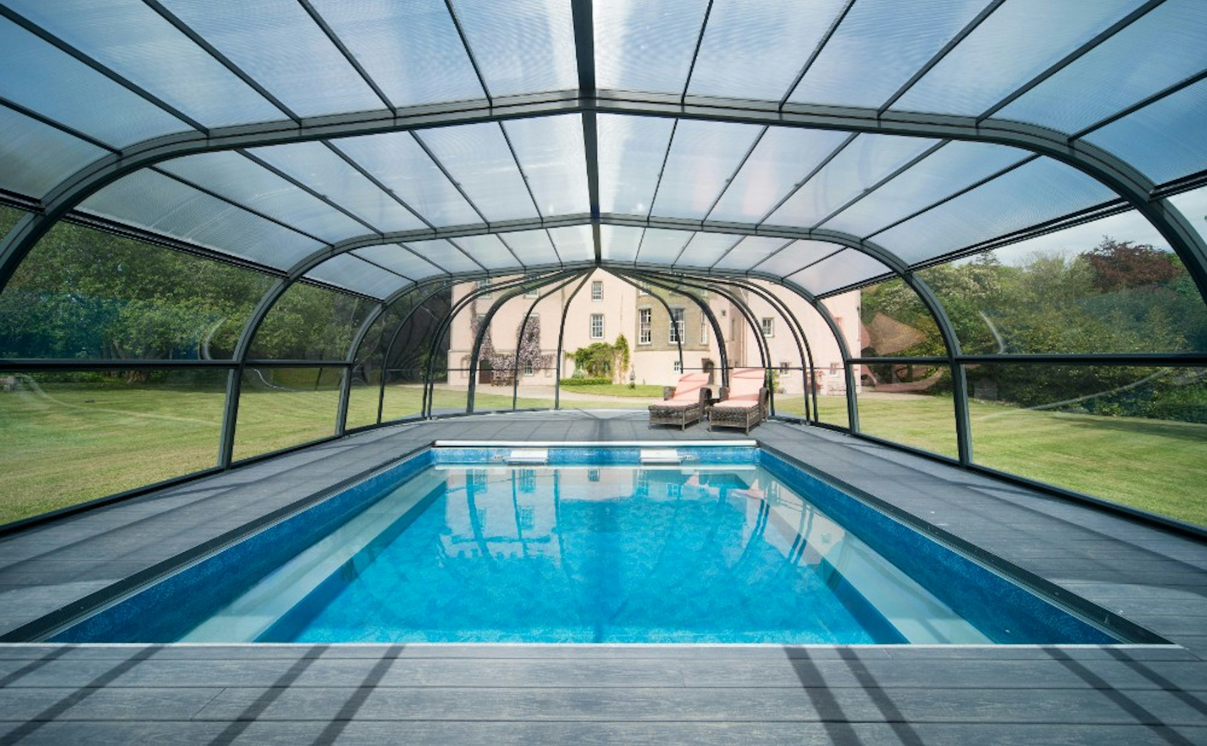 The swimming pool at Castle of Park in Scotland