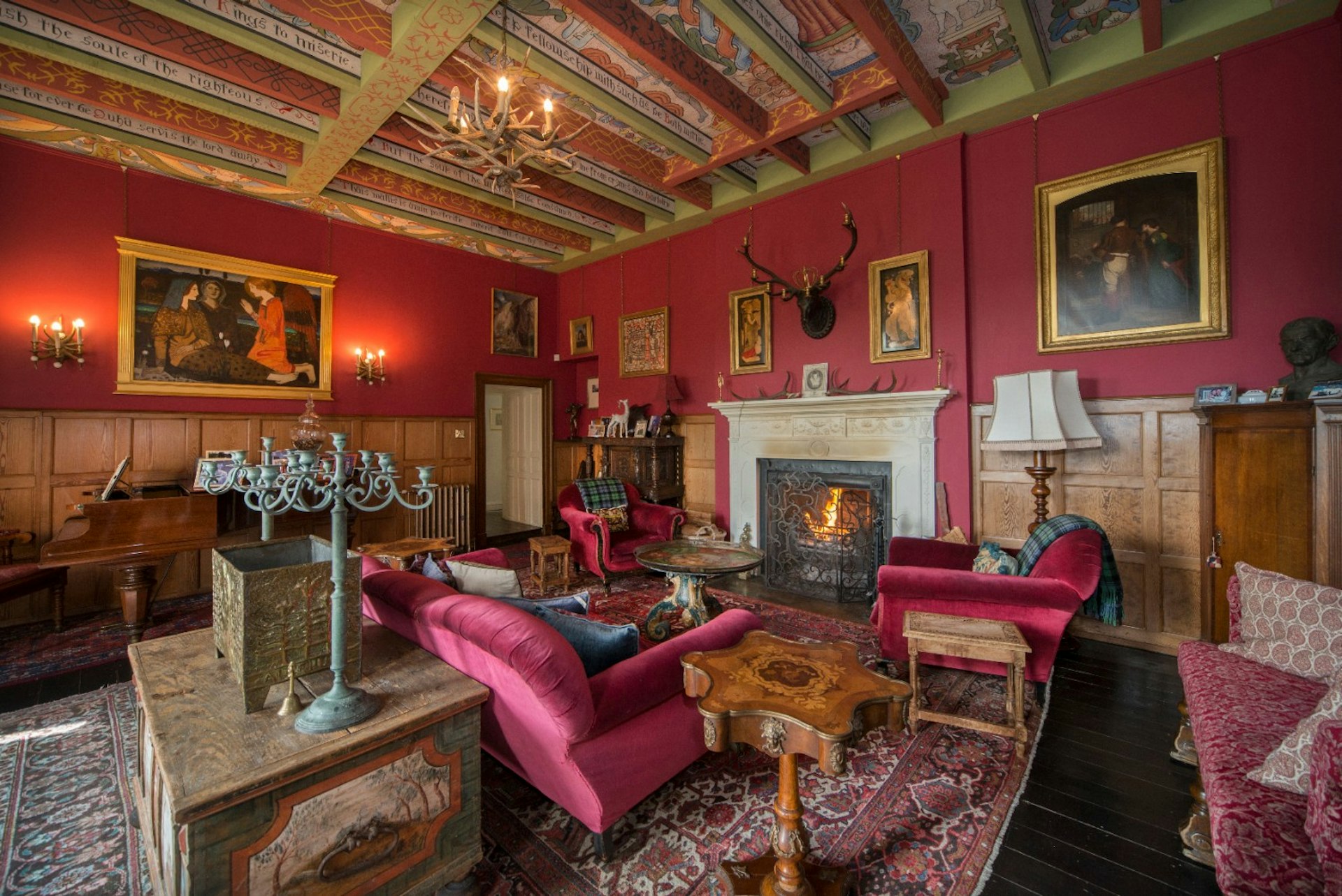The drawing room at Castle of Park in Scotland