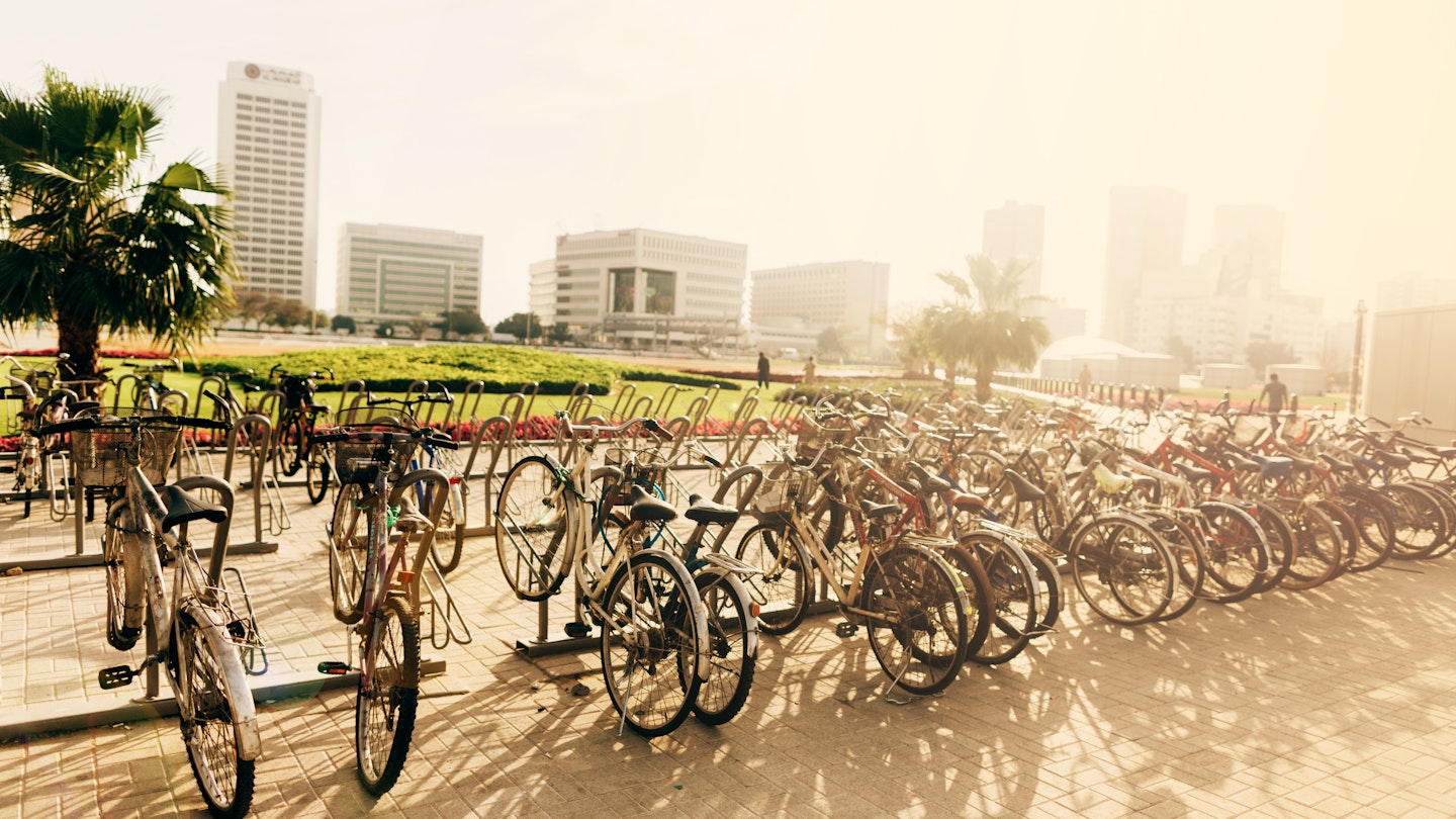 Parking for bicycles in Dubai. Beautiful, organized and innovated.