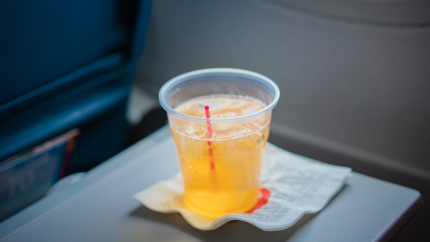 drinks on an airplane