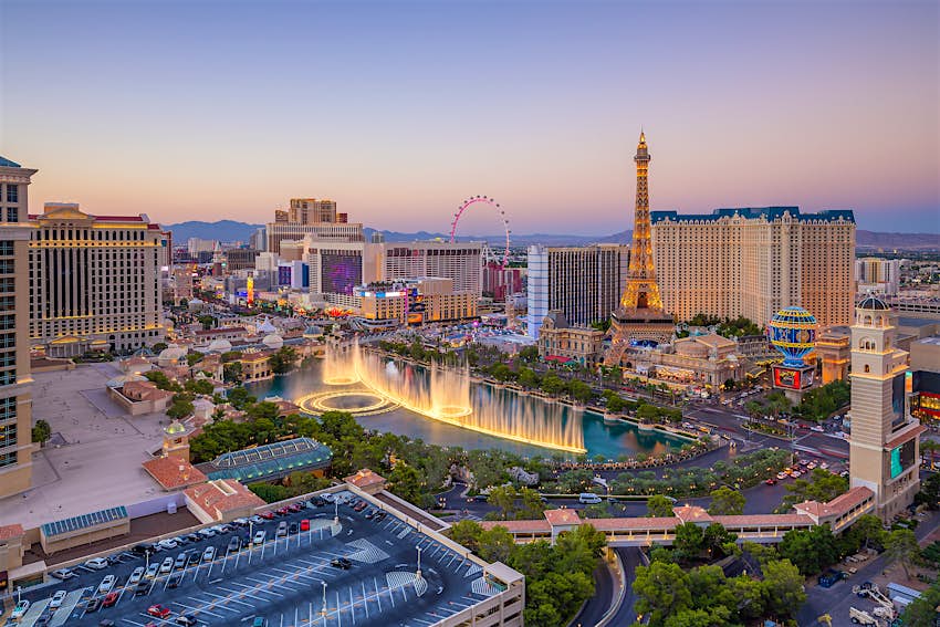Aerial view of the Las Vegas Strip in Nevada