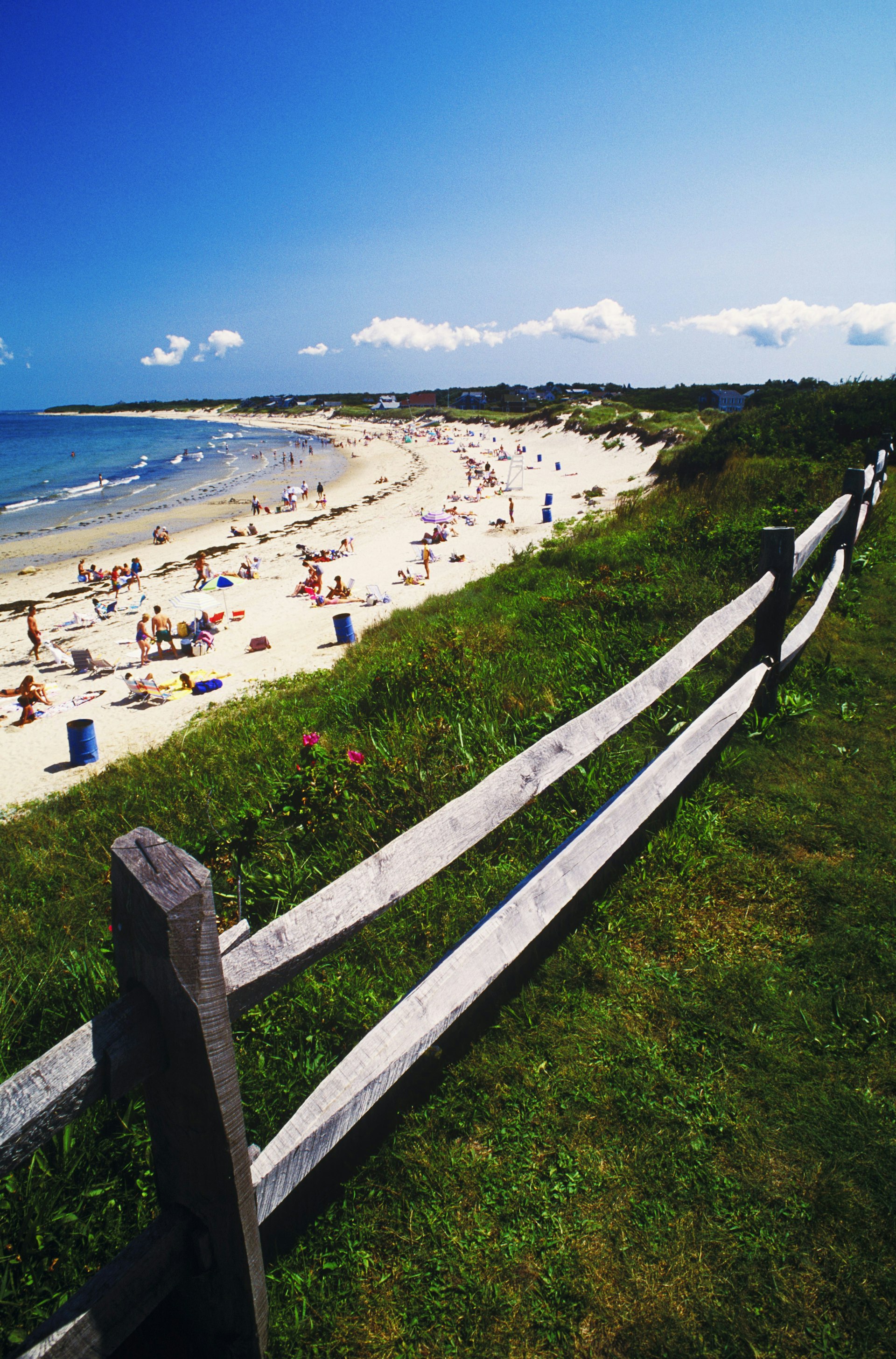 High angle view of tourist on the beach, Cape Cod, Massachusetts, USA