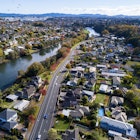 Aerial view from Waikato River, Hamilton, New Zealand