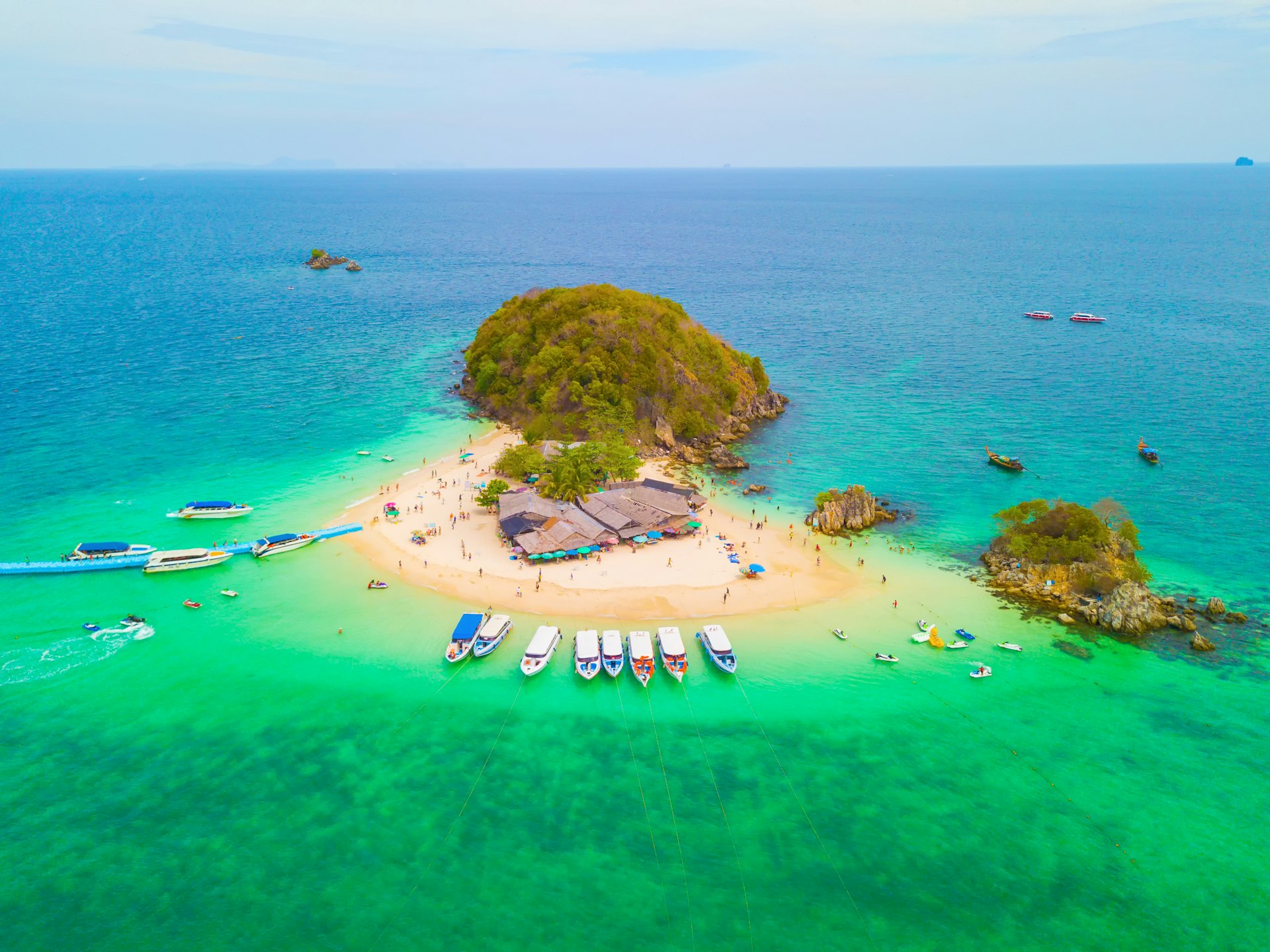 Aerial view of beach at Koh Khai