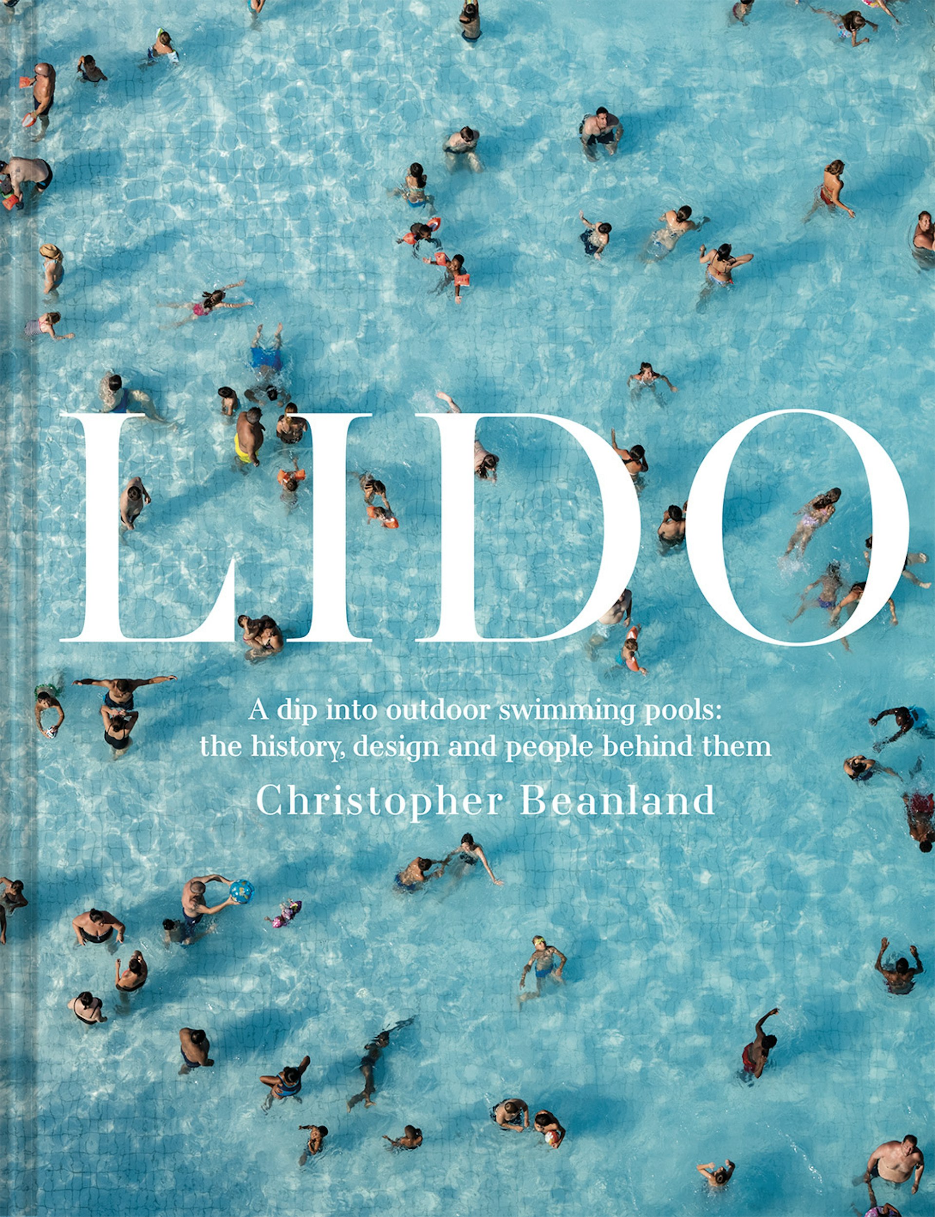 The cover of the book "Lido", featuring an overhead image of bathers at a pool