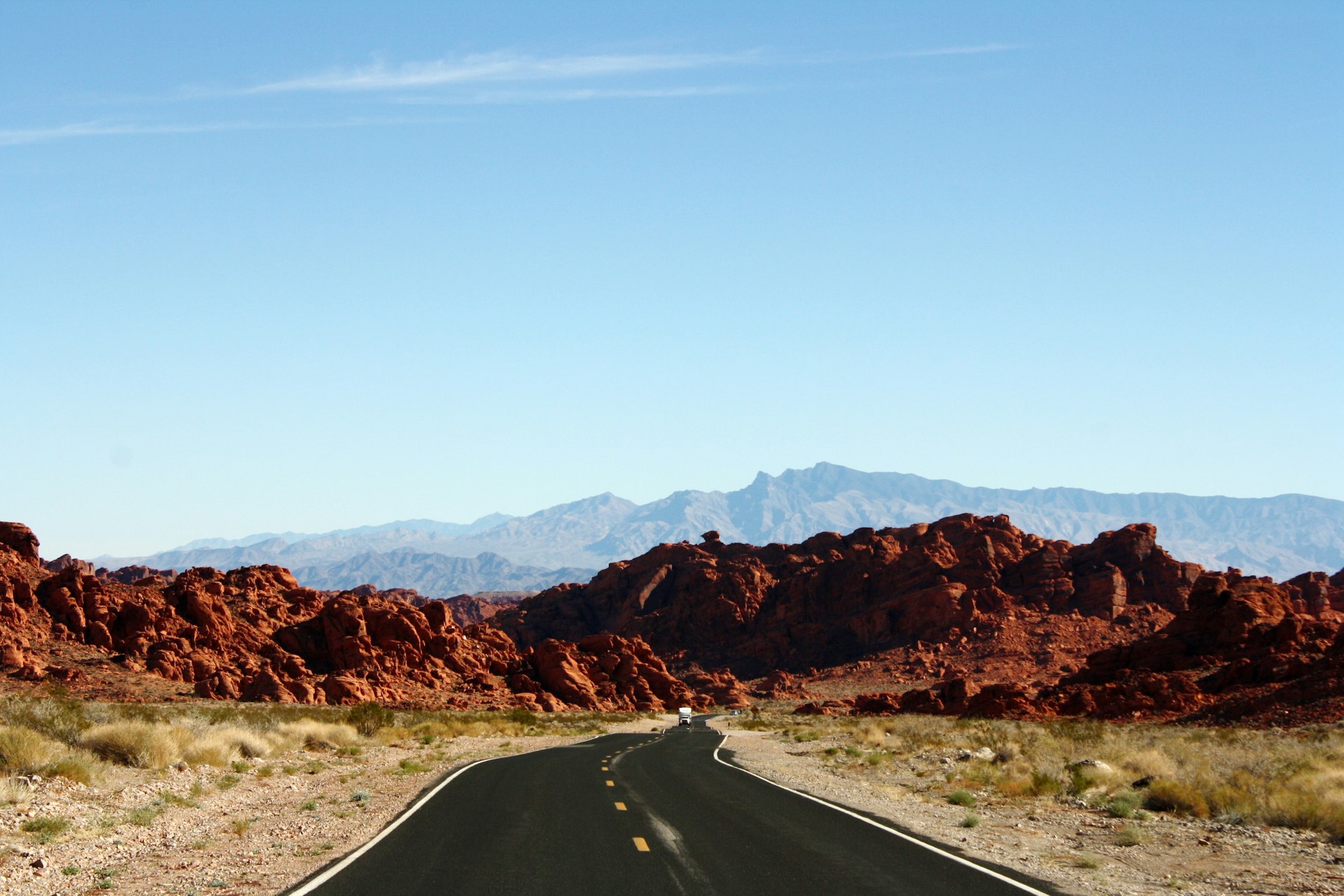 The west entrance to Valley of Fire State Park.