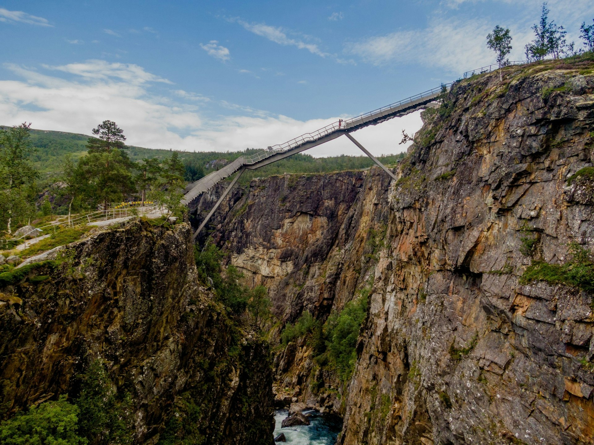 A view of Voringsfossen bridge in Norway