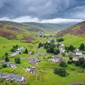 WANLOCKHEAD, SCOTLAND - AUGUST 27: A general view of Scotland’s Highest Village on August 27, 2020 in Wanlockhead, Scotland. Following 4 years of negotiations, Wanlockhead Community Trust has agreed to purchase 3,863 acres of land surrounding the village from the Duke of Buccleuch's property company Buccleuch Estates for £1.4 million. Plans for the land include increased opportunities for the local tourism industry, affordable housing and environmental restoration. The trust now has 6 months to secure the necessary funds to complete the transaction. (Photo by Jeff J Mitchell/Getty Images)