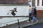 New Banksy Art Work Appears On Side Of  Bristol House